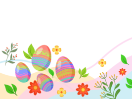 Easter Egg Background with spring flowers png