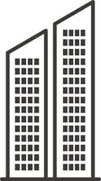 Building, outline, icon - Building vector icon on white background