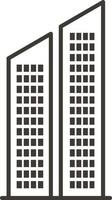 Building, outline, icon - Building vector icon on white background