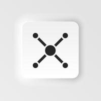 Atom, atom bond icon - Vector. Simple element illustration from UI concept. Atom, atom bond icon neumorphic style vector icon .