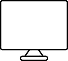 Line vector icon monitor, computer. Outline vector icon on white background