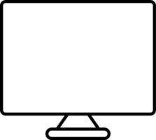 Line vector icon monitor, computer. Outline vector icon on white background