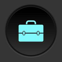 Round button icon, briefcase. Button banner round, badge interface for application illustration on dark background vector