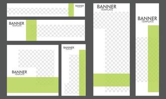 un conjunto de pancartas para un bandera verde color vector social medios de comunicación promoción enviar cubrir y web modelo