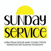 Sunday service in PNG and Sunday service design banner flyer template Sunday and service brush design service design png and shirt design vector