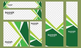 A set of banner for social media promotion post cover and web template design green color vector