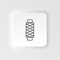 Spool, textile thread icon. Simple element illustration natural concept. Spool, textile thread icon. Neumorphic style vector icon on white background