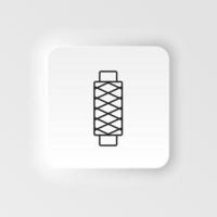 Spool, textile thread icon. Simple element illustration natural concept. Spool, textile thread icon. Neumorphic style vector icon on white background