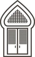 Mosque, door, icon in trendy outline style isolated on white background. Door symbol for your web site design, logo, app, UI. Vector illustration, EPS10. - Vector on white background