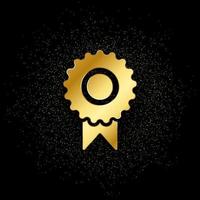 certificate, guarantee, license gold icon. Vector illustration of golden particle background. gold icon