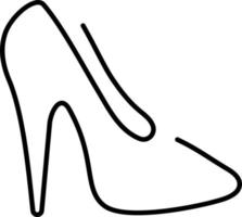 one line drawing of isolated vector object - high heel shoe.