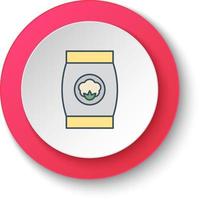 Round button for web icon, Bag cotton bag farmer sack. Button banner round, badge interface for application illustration on white background vector