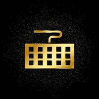 keyboard, computer gold icon. Vector illustration of golden particle background. isolated vector sign symbol - Education icon black background .