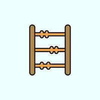 abacus, counting color vector icon, vector illustration on dark background