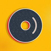 cd, disk, dvd pop art, retro icon. Vector illustration of pop art style on retro background