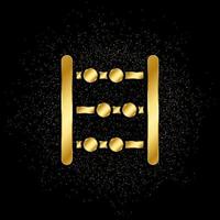 abacus, counting gold icon. Vector illustration of golden particle background. isolated vector sign symbol - Education icon black background .