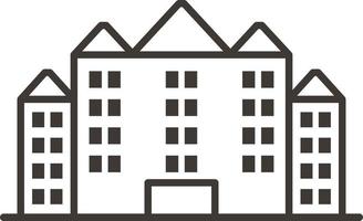 Building, outline, icon - Building vector icon on white background