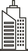 Building, outline, icon - Building vector icon on white background