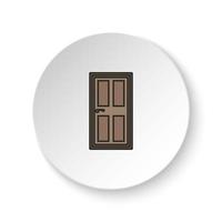 Round button for web icon, Door, icon. Button banner round, badge interface for application illustration on white background vector