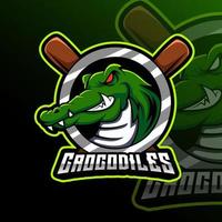 Crocodiles Baseball Animal Team Badge vector