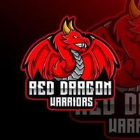 Red Dragon Animal Team Badge vector