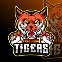 Tigers Baseball Animal Team Badge vector