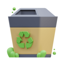 recycler poubelle 3d illustration png