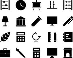 School and Education Icons set. building, college. Vector Illustration Set Of Simple Training Icons. Elements Presentation, Demonstration, University on white background