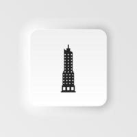 edificio vector neumorfo estilo icono. edificio ilustración negro un blanco vector neumorfo estilo icono aislado en blanco antecedentes - vector. edificio neumorfo estilo icono. .