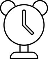 Line vector icon alarm, clock. Outline vector icon on white background