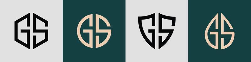 Creative simple Initial Letters GS Logo Designs Bundle. vector