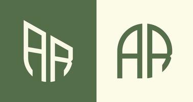 Creative simple Initial Letters AR Logo Designs Bundle. vector