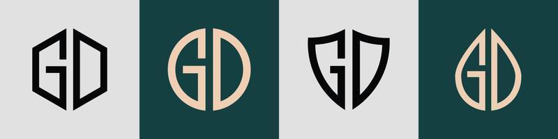 Creative simple Initial Letters GD Logo Designs Bundle. vector