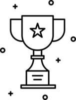 Trophy vector icon on transparent background. Outline Trophy vector icon.