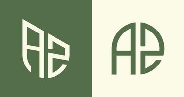 Creative simple Initial Letters AZ Logo Designs Bundle. vector