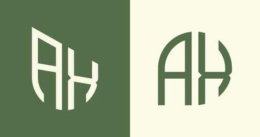 Creative simple Initial Letters AX Logo Designs Bundle. vector