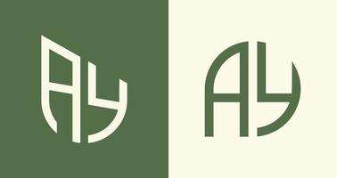 Creative simple Initial Letters AY Logo Designs Bundle. vector