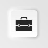 Briefcase icon - Vector. Simple element illustration from UI concept. Briefcase icon neumorphic style vector icon .