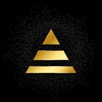 career, finance, pyramid gold icon. Vector illustration of golden particle background. gold icon