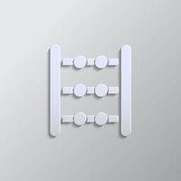 abacus, counting paper style, iocn. Grey color vector background- Paper style vector icon.