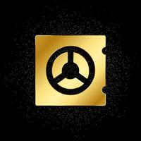 deposit, money, safe gold icon. Vector illustration of golden particle background. gold icon