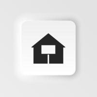 House, sold neumorphic style vector icon. Simple element illustration from UI concept. House, sold neumorphic style vector icon. Finance concept vector illustration. .