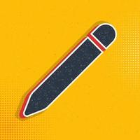 pencil pop art, retro icon. Vector illustration of pop art style on retro background