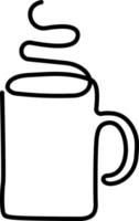 Teacup continuous line. One line tea cup vector illustration