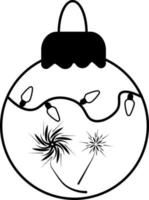 Tree ball line icon. Cristmas decoration vector illustration isolated on white. Tree globe outline style design, designed for web and app. Vector illustration