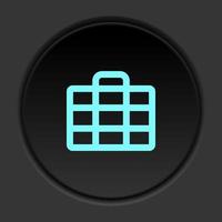Round button icon, Ticket. Button banner round, badge interface for application illustration on dark background vector