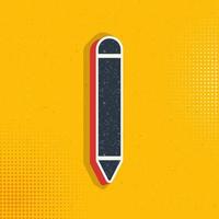 pencil pop art, retro icon. Vector illustration of pop art style on retro background