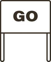 Line vector icon flag, go, launch. Outline vector icon on white background