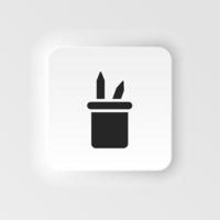 Desk organizer icon - Vector. Simple element illustration from UI concept. Desk organizer icon neumorphic style vector icon .