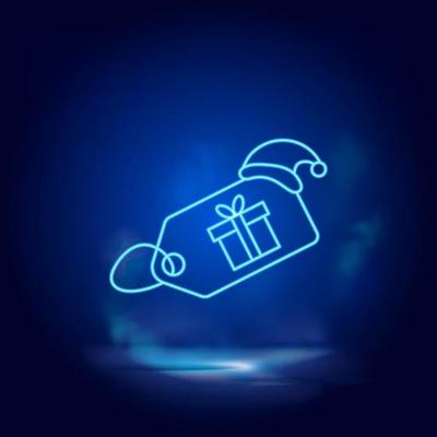 Black Friday, Christmas neon icon. Smoke effect neon style vector icons